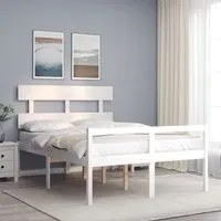 Letto per Anziani con Testiera Bianco 140x190 cm Legno Massellocod mxl 77051