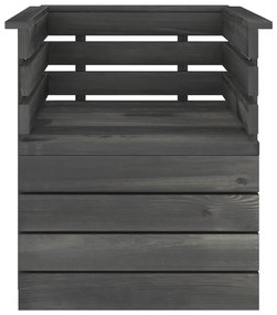 Set Divani da Giardino su Pallet 5 pz Legno Pino Grigio Scuro