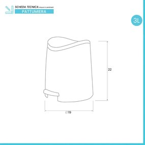 Pattumiera da Bagno Moderna Colore Bianco con Pedale e Coperchio