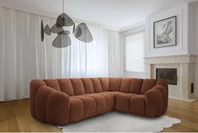 Divano angolare color terracotta (con penisola a destra/a L) Shell – Miuform