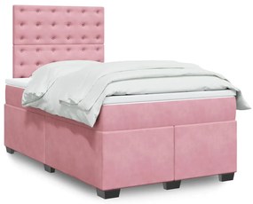 Giroletto A Molle Con Materasso Rosa 120x190 Cm İn Velluto /