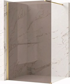 Parete doccia Rea Flexi Brown / Brush Gold 90