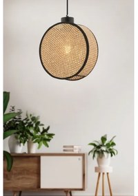 Lampadario a sospensione con cavo DRUM 1xE27/60W/230V marrone/nero