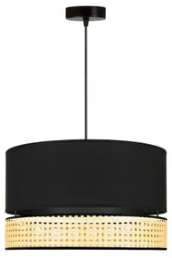 Duolla - Lampadario a sospensione con filo DOUBLE RATTAN 1xE27/15W/230V diametro 40 cm nero/beige