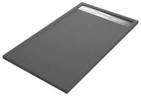 Piatto doccia SENSEA in resina Neo Metal Grid antracite L 70 x L 140 x H 3.5 cm opaco effetto pietra