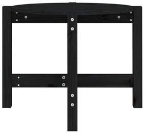 Tavolino da salotto nero Ø 62,5x45 cm in legno massello di pino