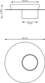Lampada da soffitto in acciaio BOLX 1 GX53 nera da interno