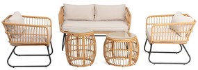 Mobili da giardino in rattan artificiale beige Vistdal - Bonami Essentials