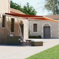 Tenda Retrattile Automatica con Palo 400x300 cm Arancio Marrone 3069550