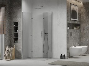 Mexen Lima Duo cabina doccia pieghevole 100 x 90 cm, trasparente, cromo - 856-100-090-02-00