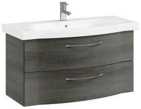 Mobile da bagno sospeso sotto lavabo L 90 x H 49 x P 48.1 cm grigio grafite, 2 cassetti PELIPAL Solitaire