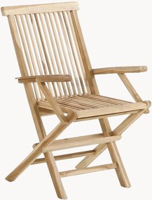 Set di 2 sedie pieghevoli da giardino in legno di teak con braccioli Jepara