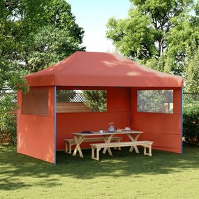 Tendone Per Feste Pieghevole Pop-up Con 3 Pareti Terracotta /