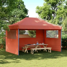 Tendone Per Feste Pieghevole Pop-up Con 3 Pareti Terracotta /