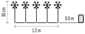 Decorazione esterna natalizia LED 5xLED/3xAA fiocchi di neve IP44