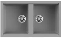 Lavello Elleci Incasso 2 vasche 86x51 Best 450 Keratek Plus Grigio Light Grey LKB45097