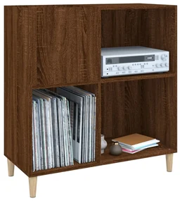 Mobile porta dischi rovere marrone 84,5x38x89 legno multistrato