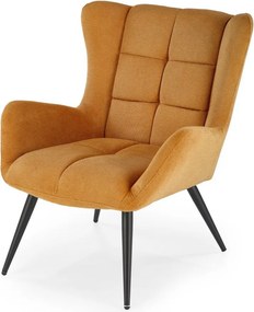 Poltrona Byron in tessuto senape - H92 cm