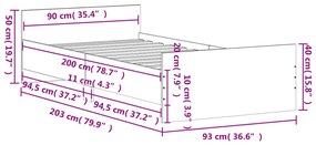 Giroletto Rovere Fumo 90x200 cm in Legno Multistrato