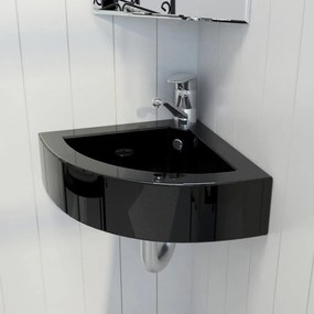 Lavandino Con Troppopieno 45x32x12,5 Cm Nero /
