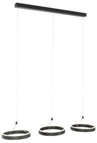 Lampada a sospensione nera oblunga incl. LED dimmerabile a 3 livelli 3 luci - Lyani