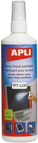 Apli Spray per la pulizia dello schermo TFT/LCD - Contenuto 250 ml - Rimuove macchie e polvere - Mantiene gli schermi puliti e privi di batteri