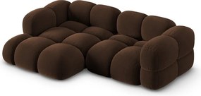 Divano angolare marrone scuro (con penisola a sinistra/con chaise lounge) con rivestimento in velluto Loretto – Cosmopolitan Design