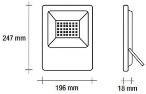 Vivida led floodlight 50w 4000k ip65  grey