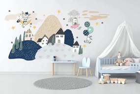 Adesivo decorativo da parete con dei simpatici coniglietti 60 x 120 cm