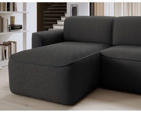 Divano angolare color antracite (con penisola a sinistra/con chaise lounge) e rivestimento in bouclé Ume – ELTAP