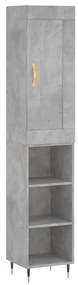 Credenza Grigio Cemento 34,5x34x180 cm in Legno Multistrato