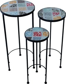 SILVES - set tre fioriere rotonde