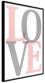 Poster  GreyPink Love  Cornice Quadri Cornice nera, Larghezza x Altezza Home decor 20x30