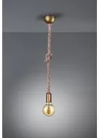 Sospensione Rope Corda Ottone Invecchiato H150 cm 12 cm Trio Lighting