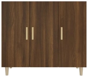 Credenza rovere marrone 90x34x80 cm in legno multistrato