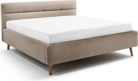 Letto matrimoniale imbottito beige con contenitore con rete inclusa 180x200 cm Lotte – Meise Möbel