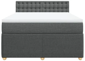 Giroletto a molle con materasso grigio scuro 160x200 cm tessuto