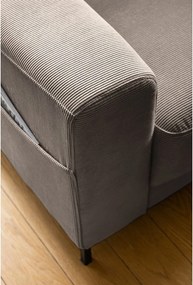 Poltrona in velluto a coste marrone Lofty Lilly - Miuform