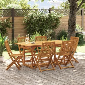 Set Da Pranzo Da Giardino 7pz 180x90x75cm Legno Massello Acacia /