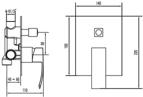 New Line M44 Miscelatore Doccia 4vie 2uscite Ad Incasso Con Cartuccia In Ceramica Cromo