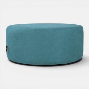 Pouf Tondo Dante L70 cm in Tessuto Antimacchia TURCHESE