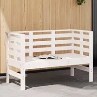 Panca da Giardino Bianca 111,5x53x71 cm Legno Massello di Pinocod mxl 86166