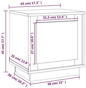 Comodini 2 pz Grigio Sonoma 44x35x45 cm in Legno Multistrato