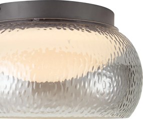 Plafoniera Art Déco color canna di fucile con vetro fumé e LED dimmerabile a 3 fasi - THIMBLE