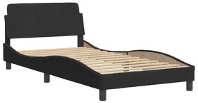 Letto con materasso nero 100x200 cm in velluto