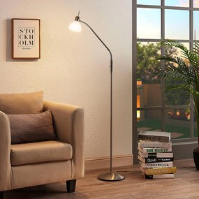 Lampada da terra Gwendolin Lindby, Alluminio / Grigio / Zincato, Soggiorno / Sala da pranzo, Metallo, Moderno, Lampada da terra