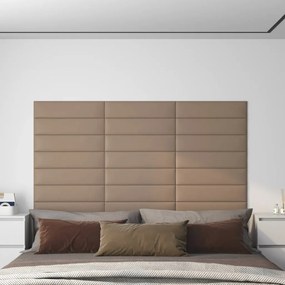 Pannelli Murali 12 Pz Cappuccino 60x15 Cm Similpelle 1,08 M² /