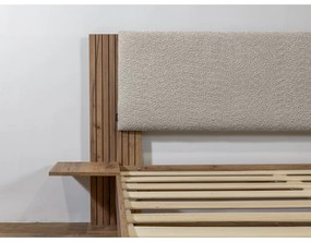 Letto matrimoniale in grigio chiaro con rete inclusa 140x190 cm Lior – Bobochic Paris