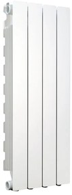 Radiatore acqua calda PRODIGE Modern in alluminio, 4 elementi interasse 80 cm, bianco