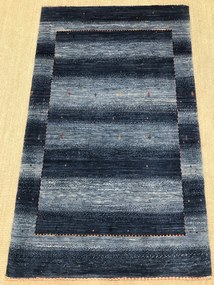 Loribaft Tappeto 90 x 140 Blu (Iran) Annodato A Mano